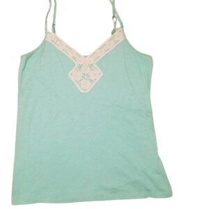 ladies medium y2k American Eagle tank top crochet neckline detail